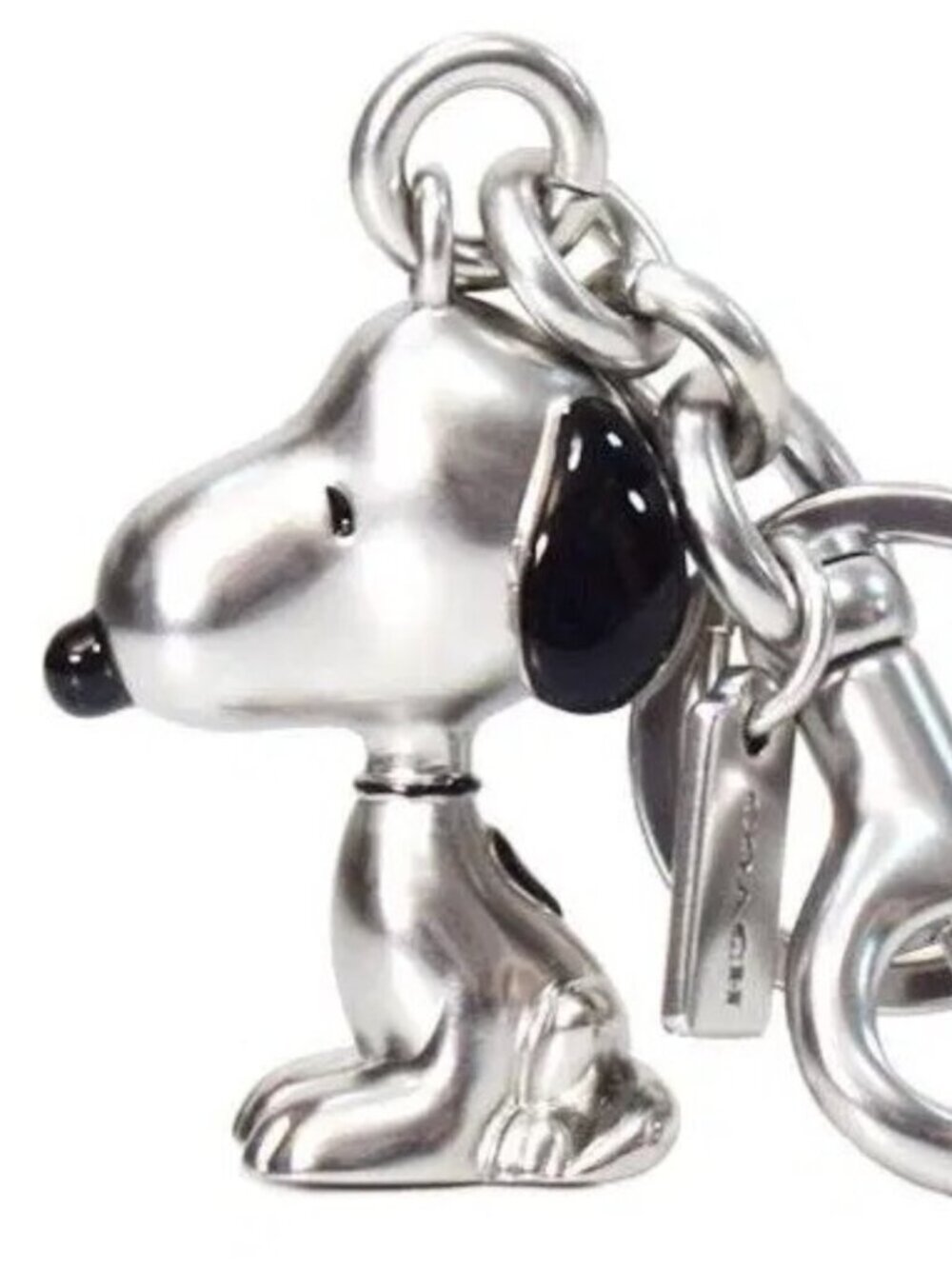 Coach Snoopy Peanuts Silver Snoopy Bag Charm Purse Fob CBH28 NEW Charles Schulz
